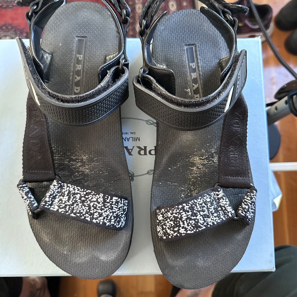 Prada Black Tech Sandals